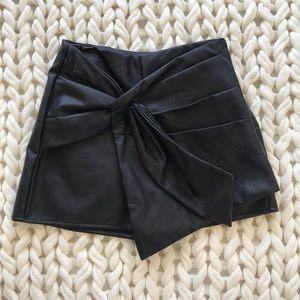 Black leather shorts
